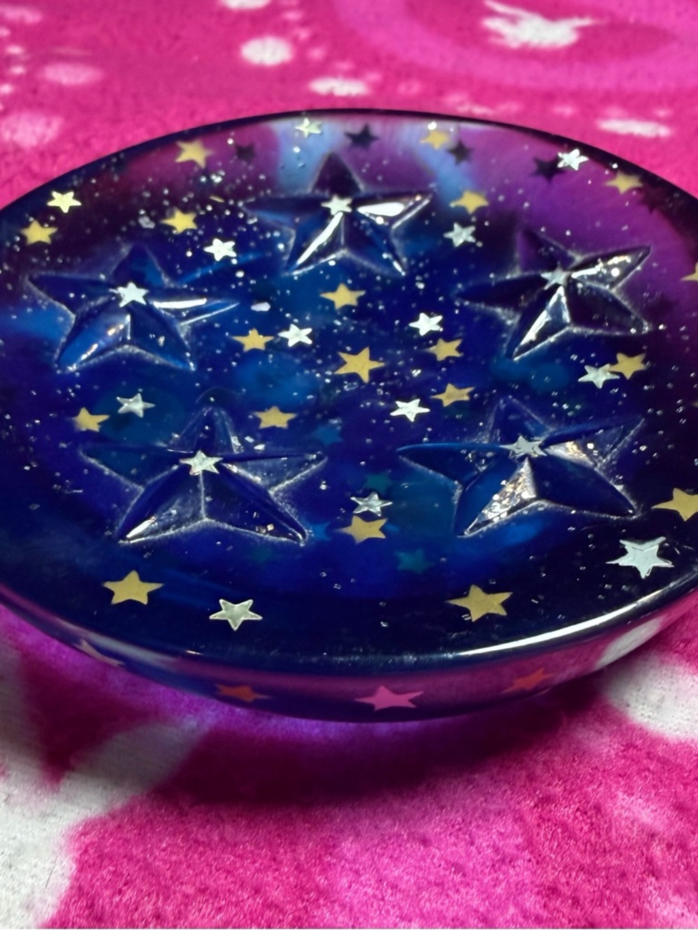 Vintage Celestial Colbalt Blue Star Soap Dish